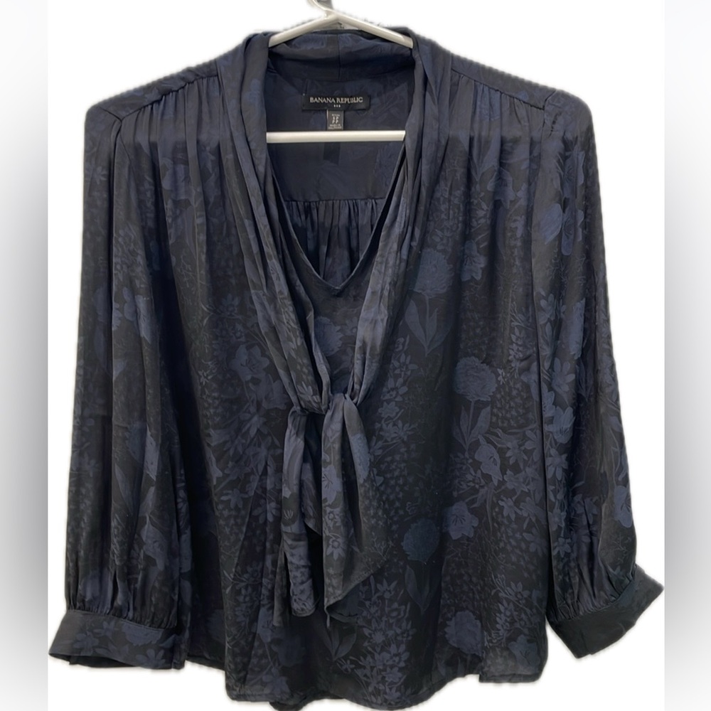 2/$30 Royal blue over the head Silky dress shirt with attached tie .